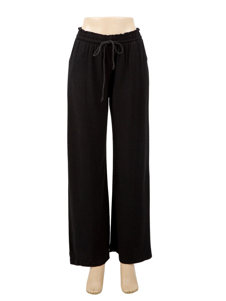 SOLID COLOR LINEN PANTS