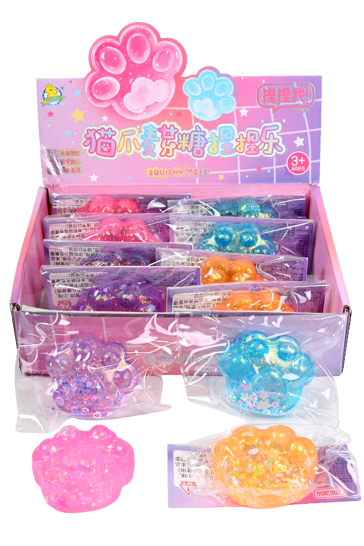 Cat Paw Stress Relief Squishy Toy - 12 pc pack
