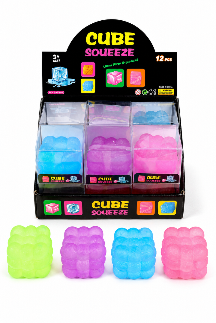 Ice Cube Stress Relief Squishy Toy - 12 pc pack