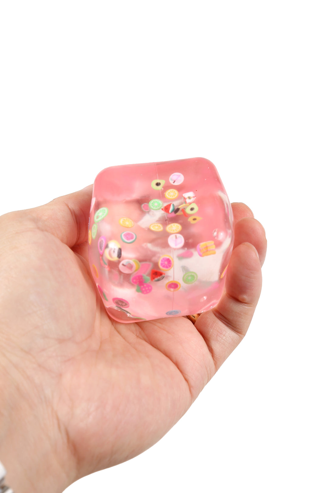 Fruit Ice Cube Stress Relief Squishy Toy - 12 pc pack