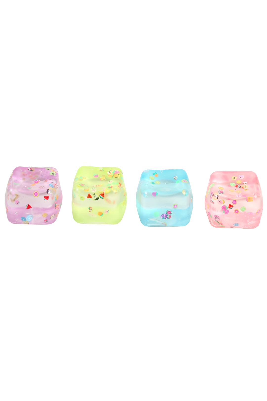 Fruit Ice Cube Stress Relief Squishy Toy - 12 pc pack