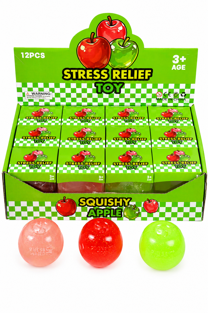 Apple Stress Relief Squishy Toy - 12 pc pack