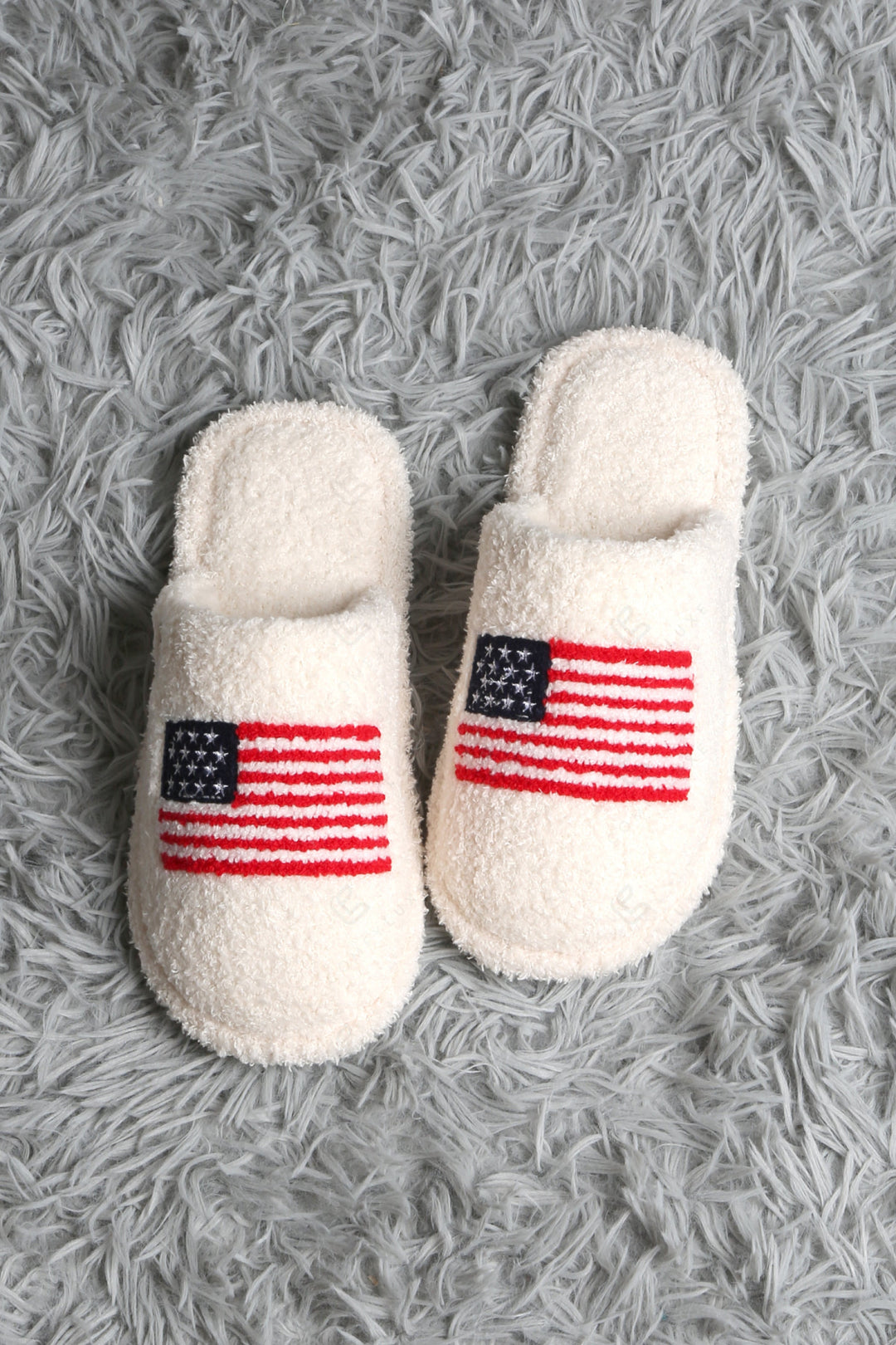 AMERICAN FLAG PATTERN SLIPPERS RED/NAVY / M/L SLIPPERS/SLIDES