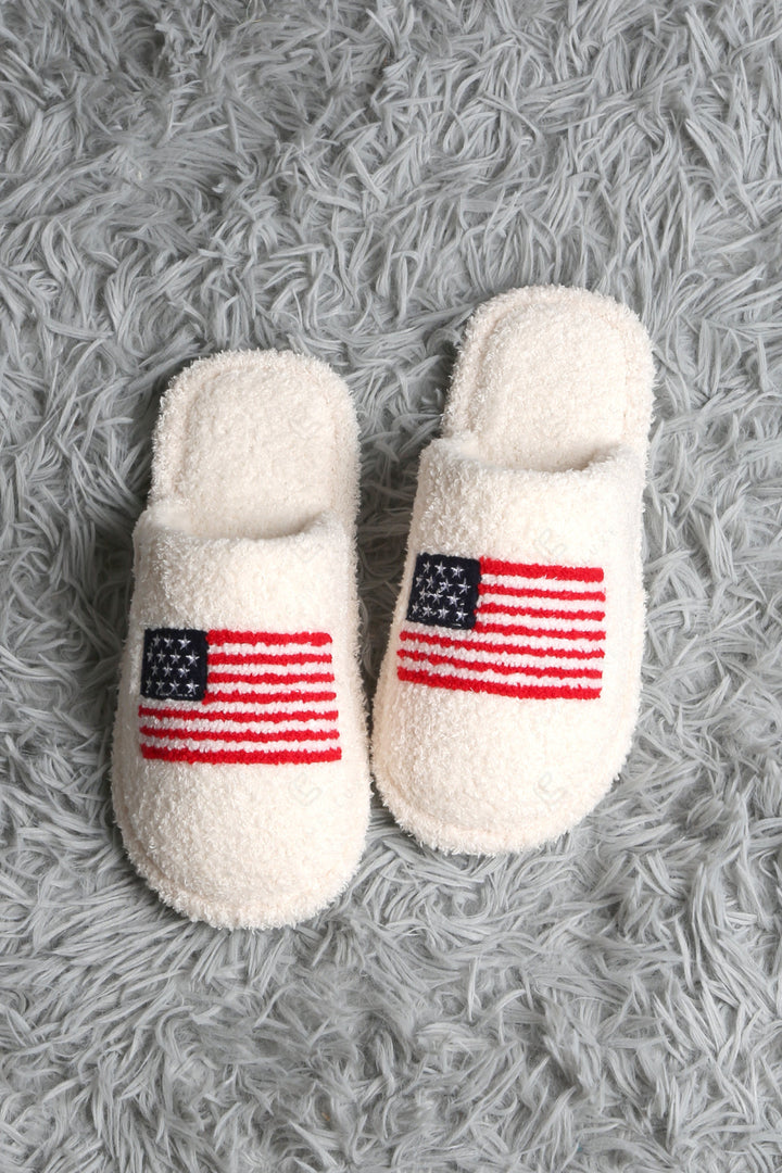 AMERICAN FLAG PATTERN SLIPPERS RED/NAVY / M/L SLIPPERS/SLIDES