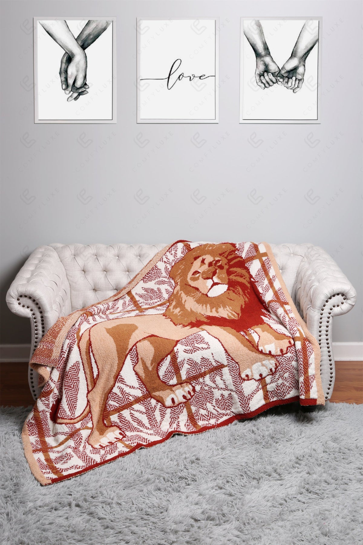 Jcl4301 Lion Throw Blankets