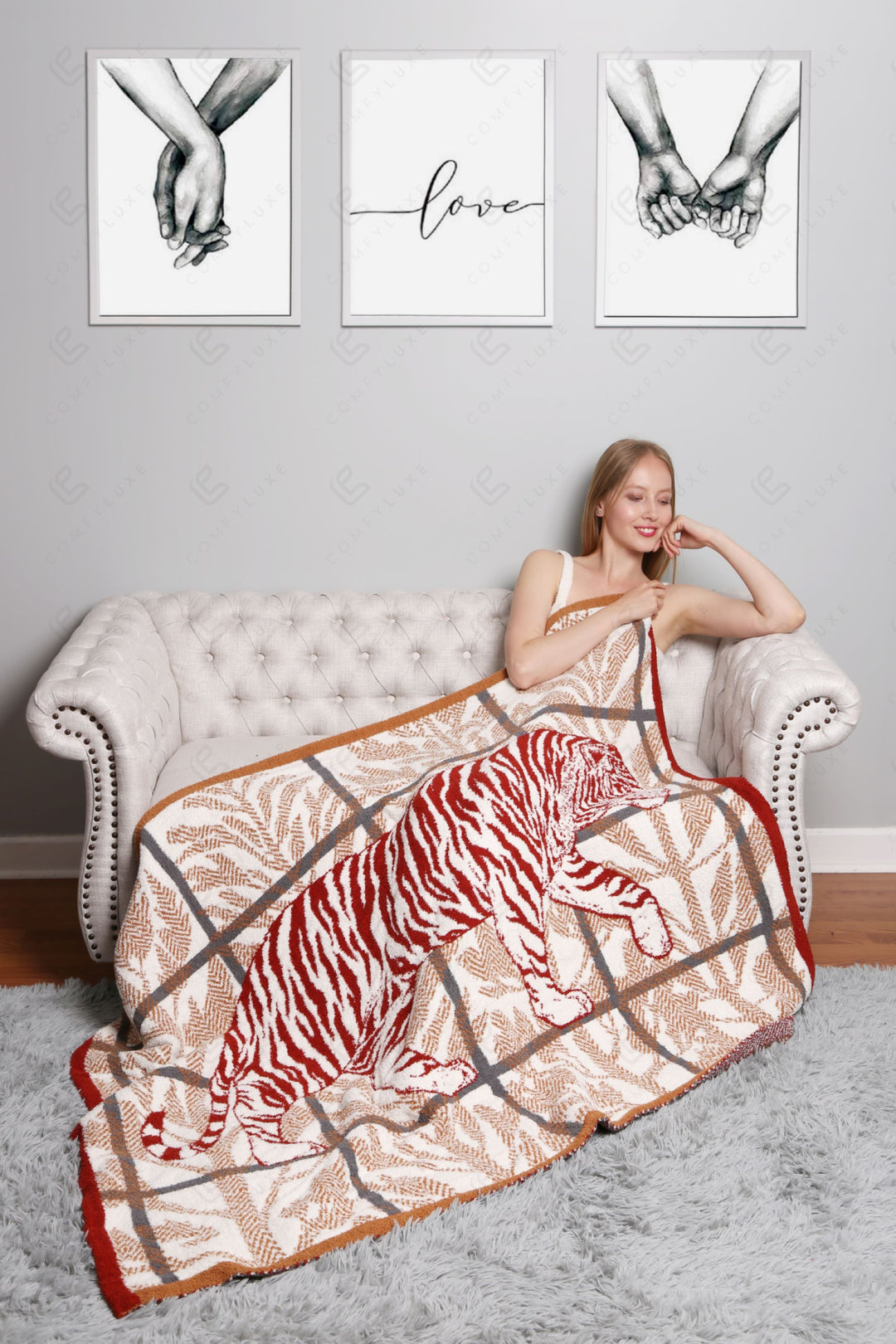 Jcl4301 Rust Throw Blankets