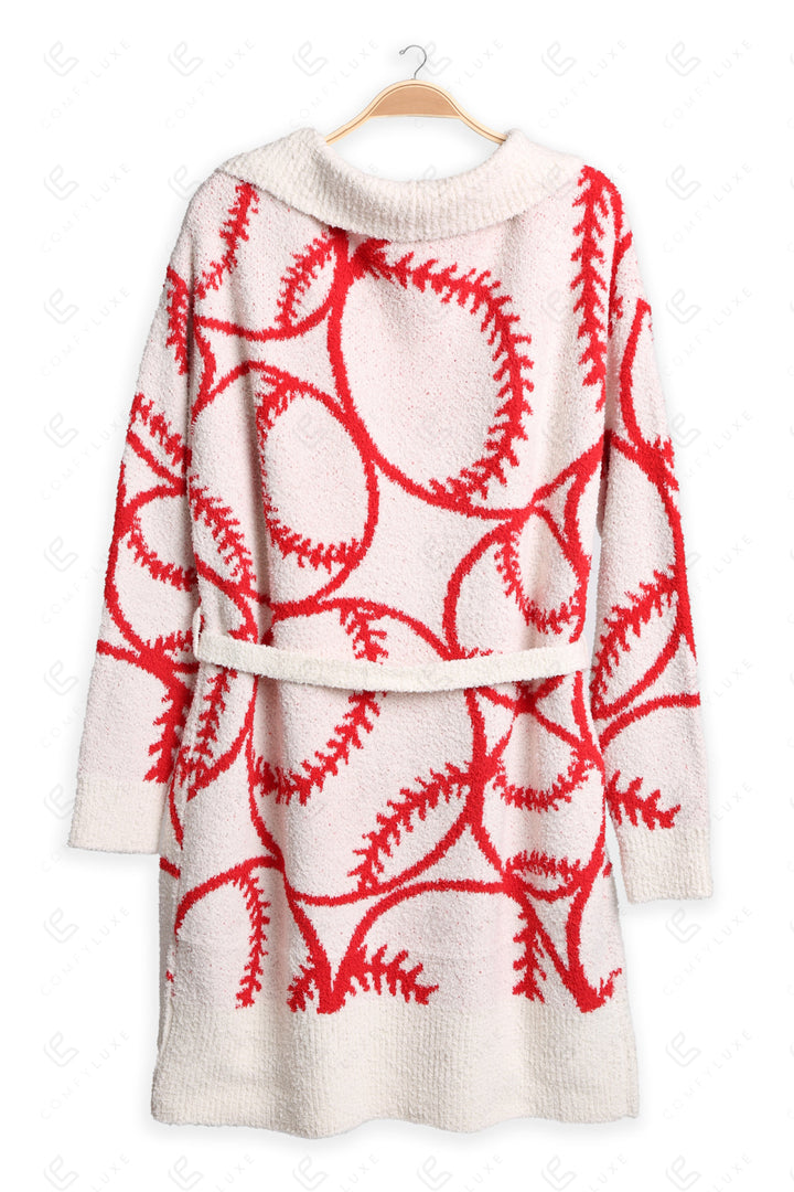 BASEBALL PATTERN ROBE RED APPAREL