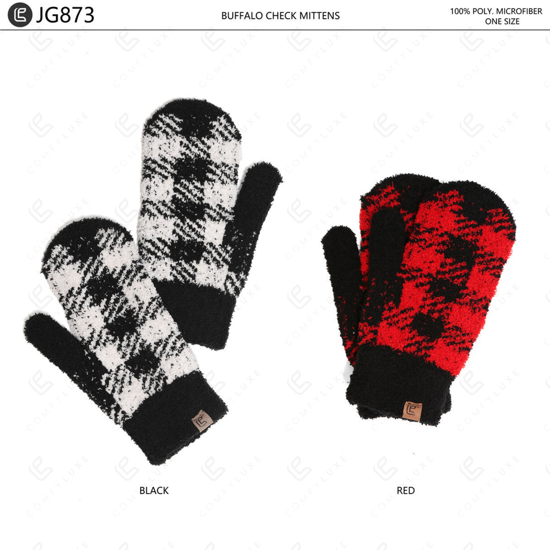 BUFFALO CHECK PATTERN MITTENS GLOVES