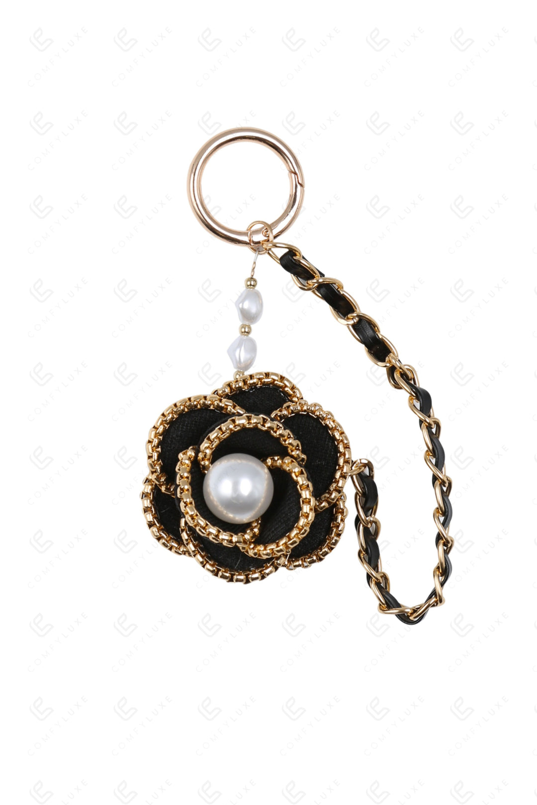 CAMELLIA KEYCHAIN/BAG CHARM BLACK KEYCHAINS