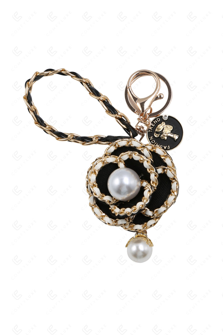 CAMELLIA KEYCHAIN/BAG CHARM BLACK KEYCHAINS