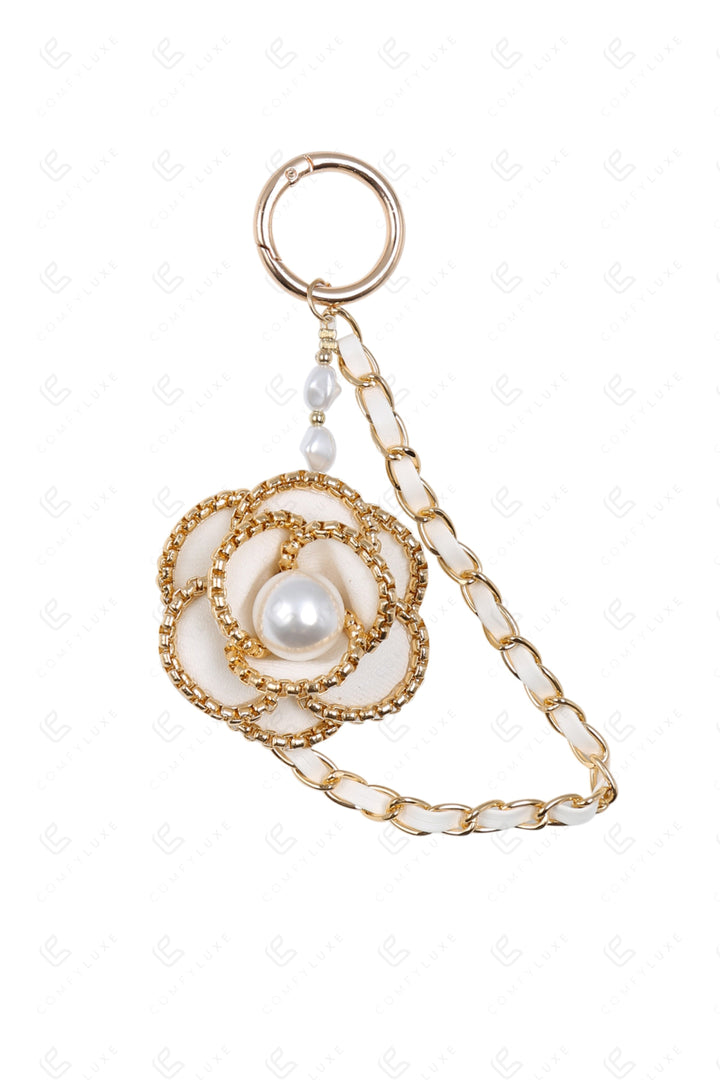 CAMELLIA KEYCHAIN/BAG CHARM WHITE KEYCHAINS