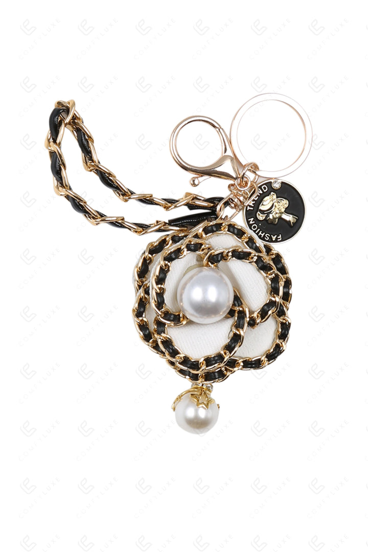 CAMELLIA KEYCHAIN/BAG CHARM WHITE KEYCHAINS