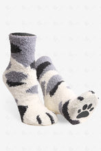 Load image into Gallery viewer, CAT &amp; PAW PRINT PATTERN MINI-CREW SOCKS SOCKS
