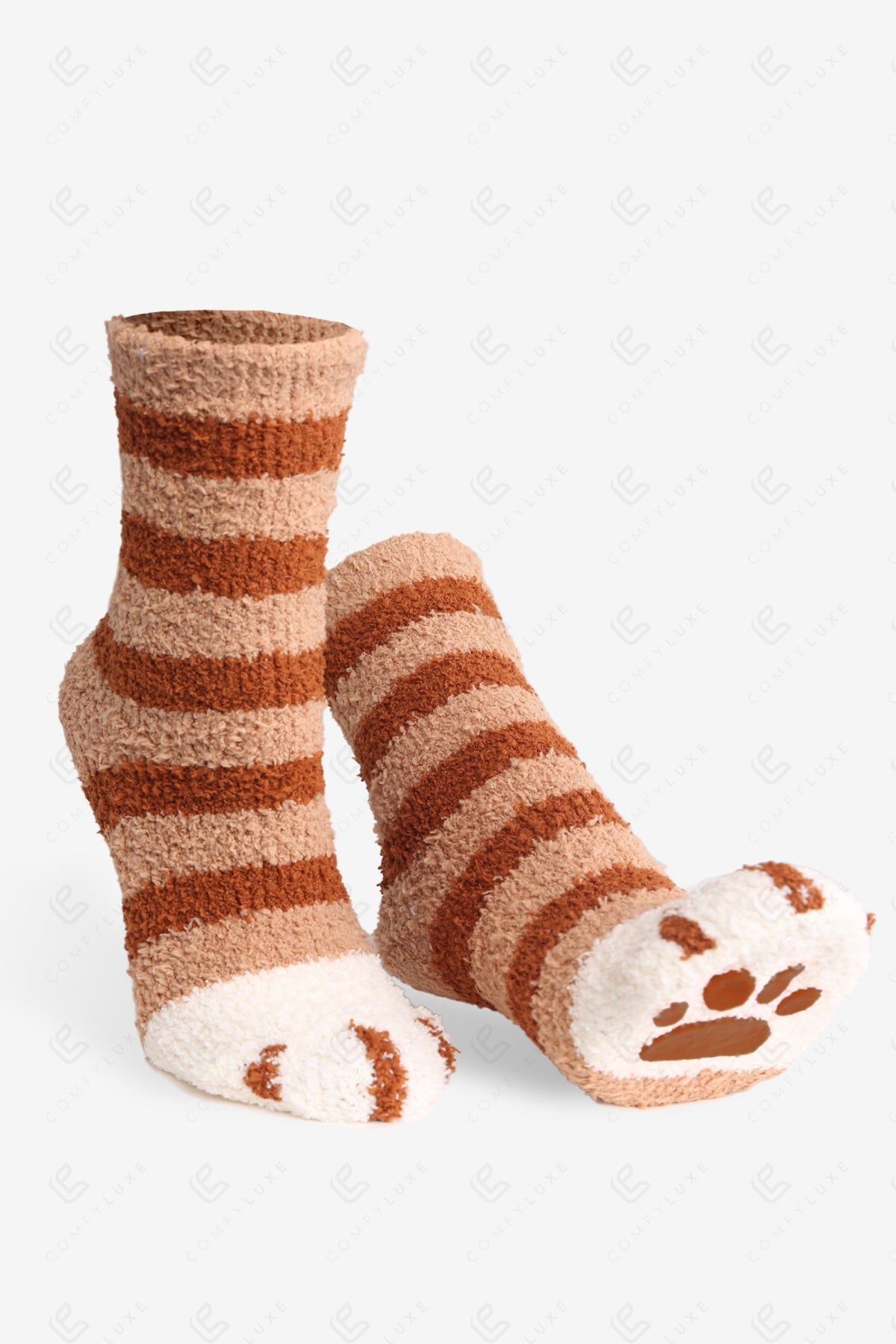 CAT & PAW PRINT PATTERN MINI-CREW SOCKS SOCKS