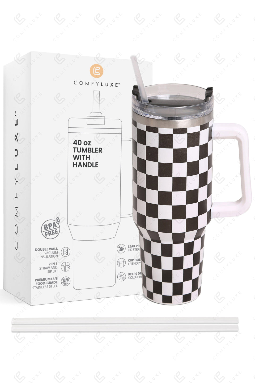 CHECKERED PATTERN 40 oz TUMBLER TUMBLERS