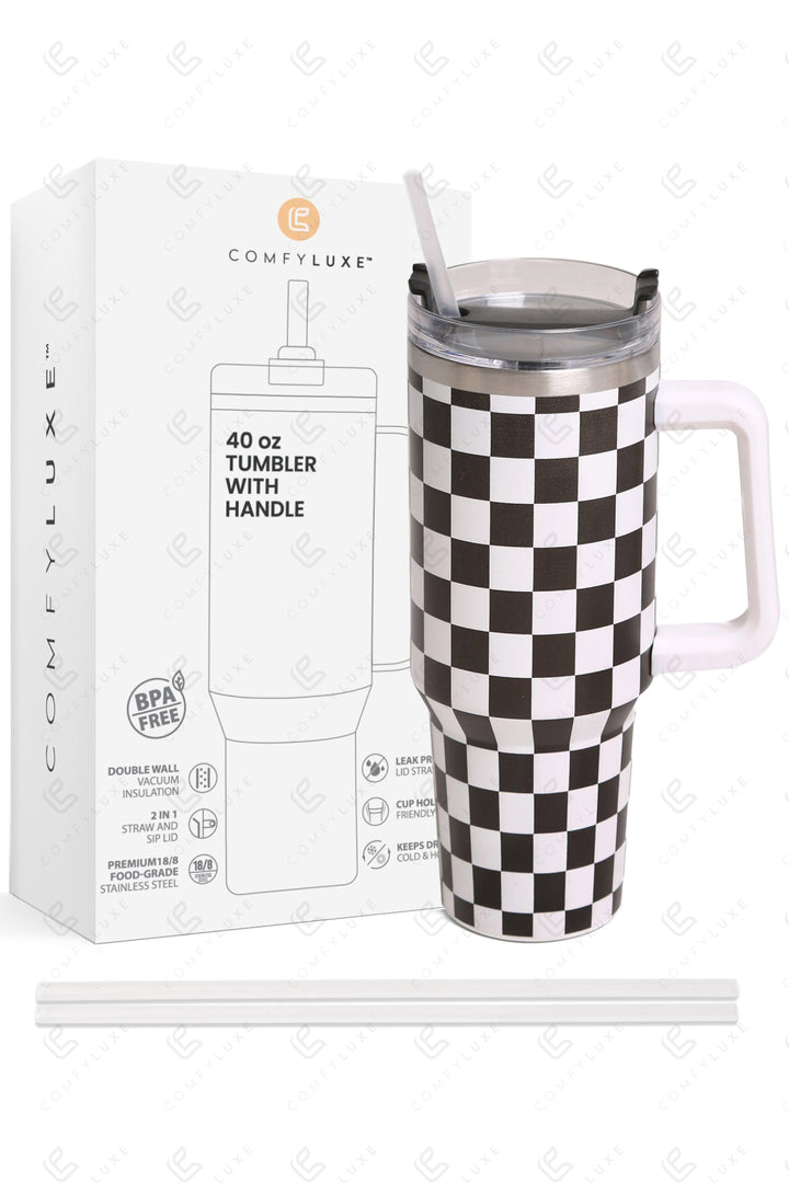 CHECKERED PATTERN 40 oz TUMBLER TUMBLERS
