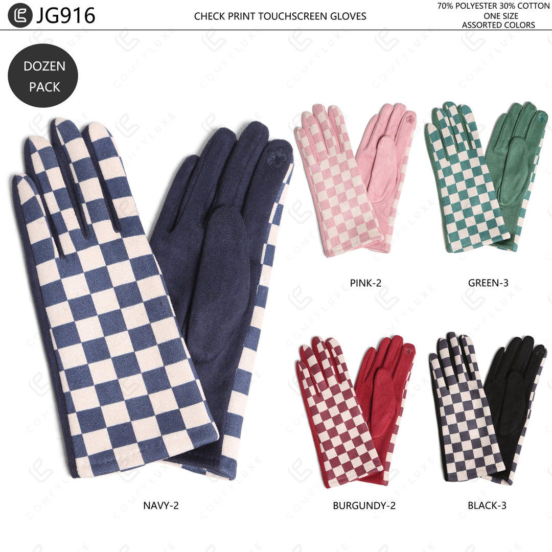 CHECKERED PATTERN GLOVES GLOVES