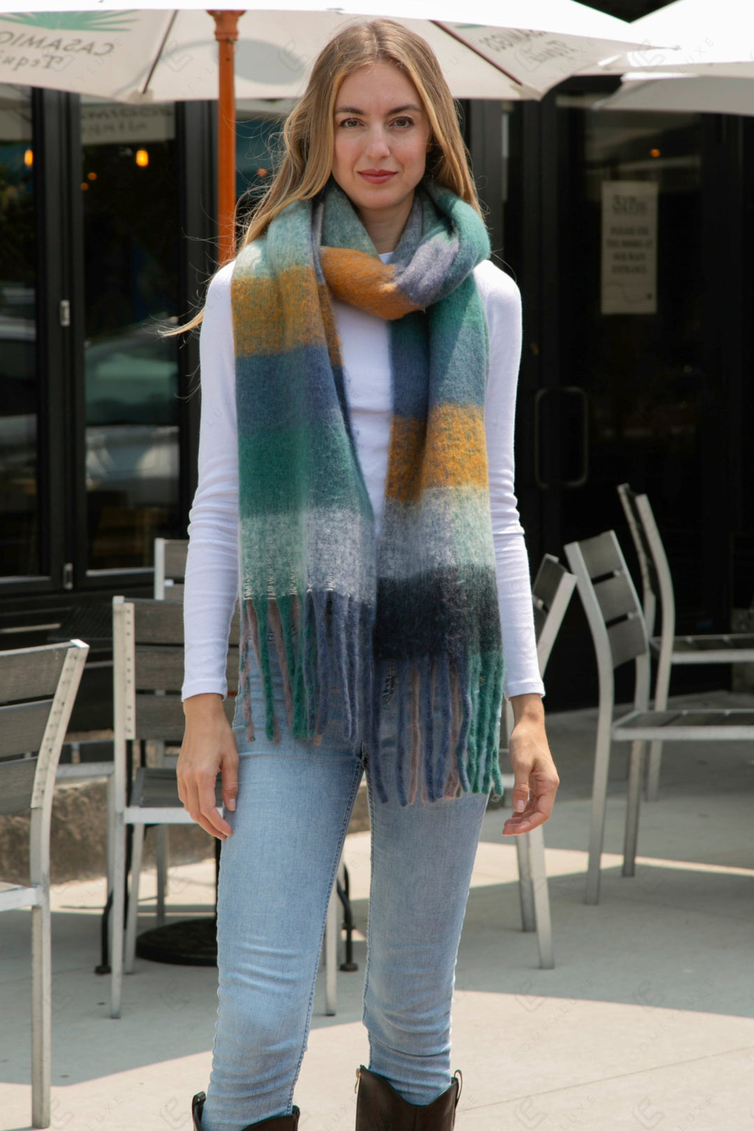 CHECKERED PATTERN SCARF SCARVES