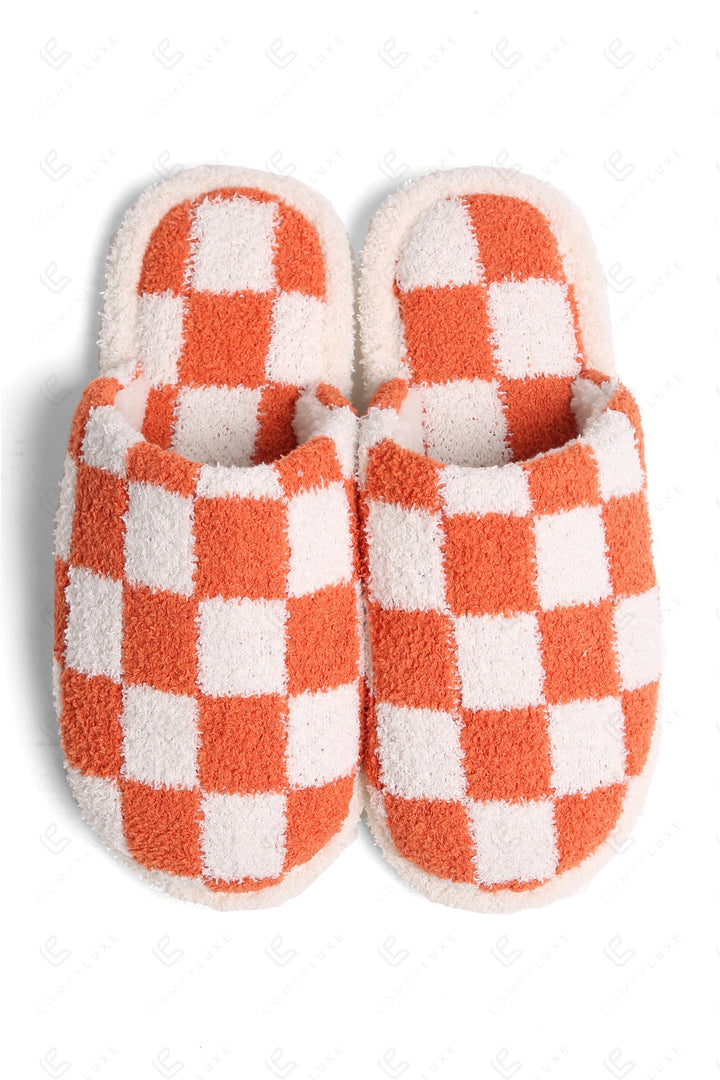 CHECKERED PATTERN SLIPPERS SLIPPERS/SLIDES