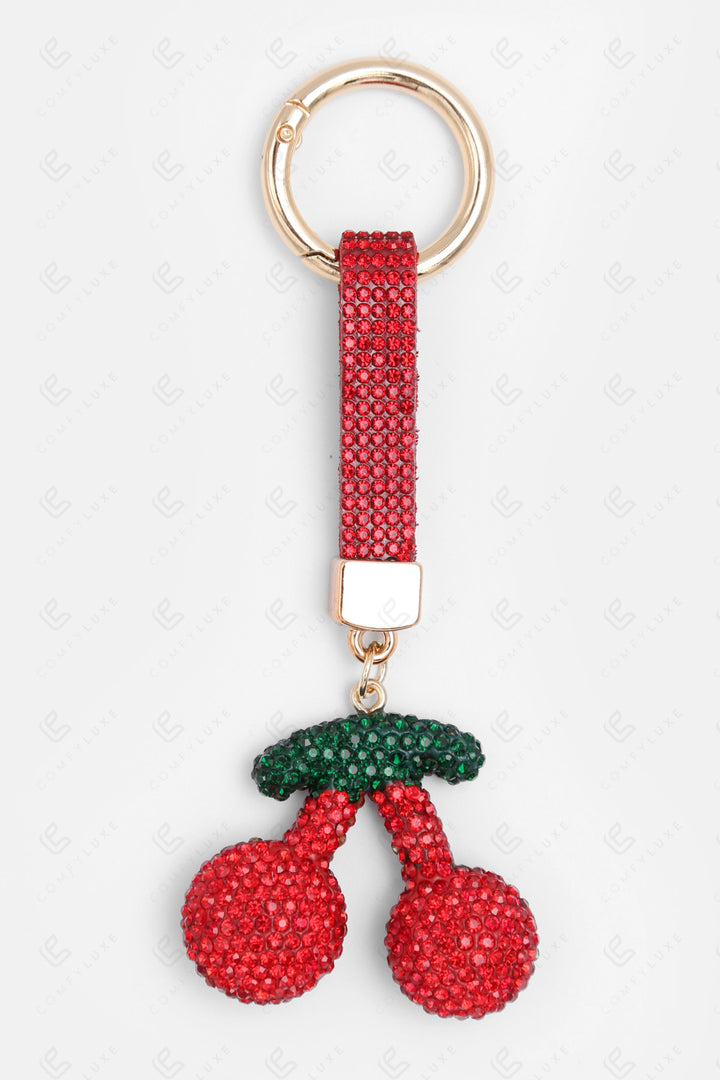 CHERRY KEYCHAIN/BAG CHARM RED KEYCHAINS
