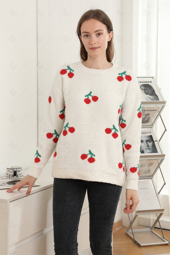 CHERRY PATTERN SWEATER CHERRY APPAREL