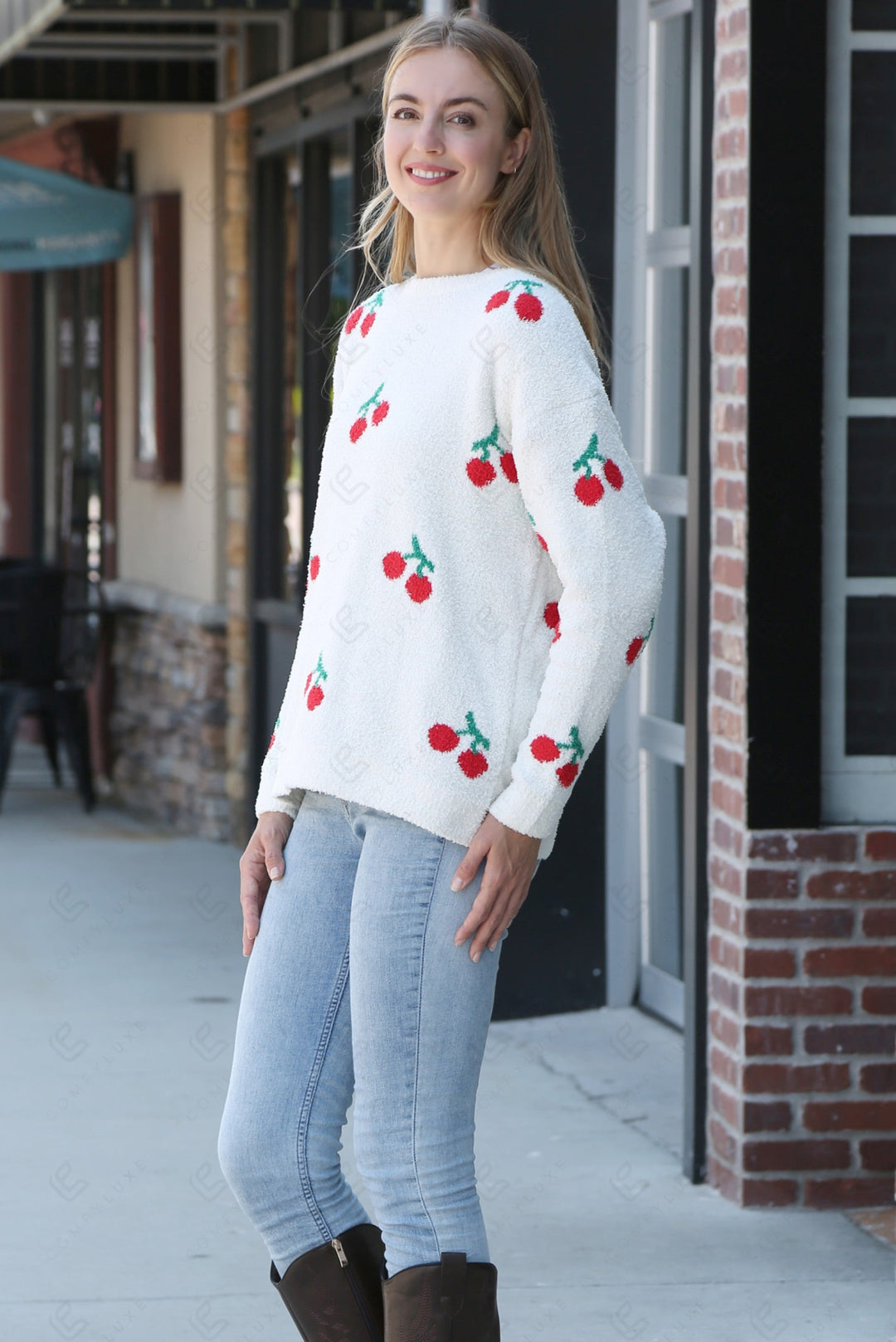 CHERRY PATTERN SWEATER CHERRY APPAREL