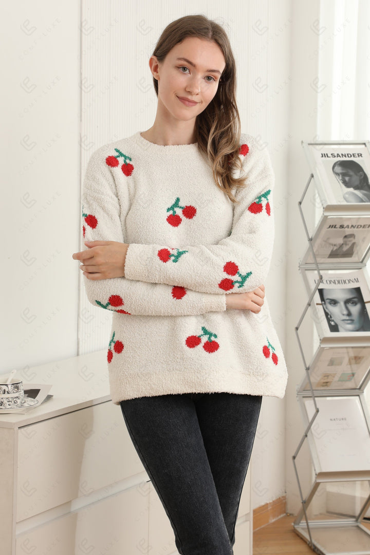 CHERRY PATTERN SWEATER CHERRY APPAREL