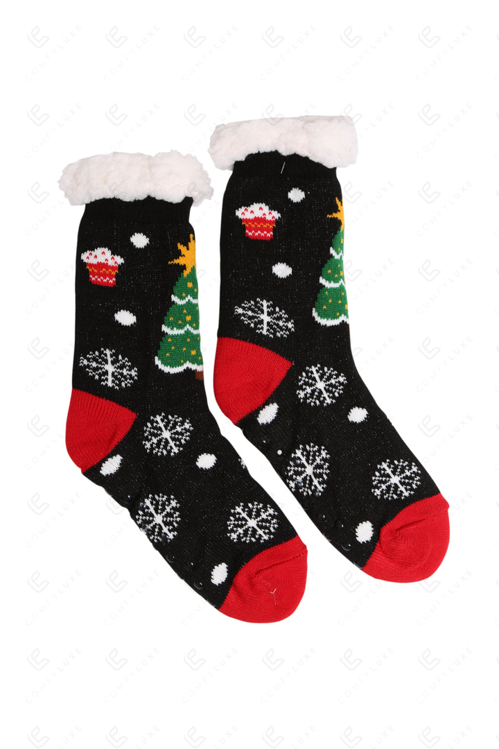 CHRISTMAS THEMED PATTERN SLIPPER SOCKS SOCKS
