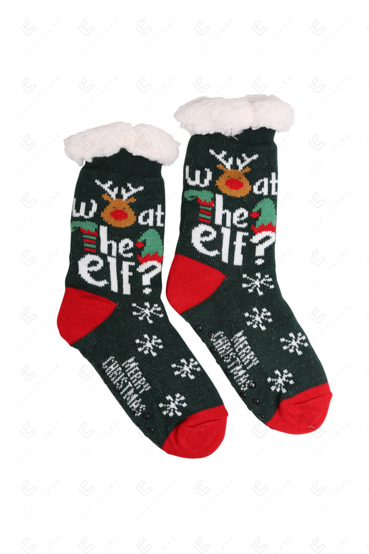 CHRISTMAS THEMED PATTERN SLIPPER SOCKS SOCKS