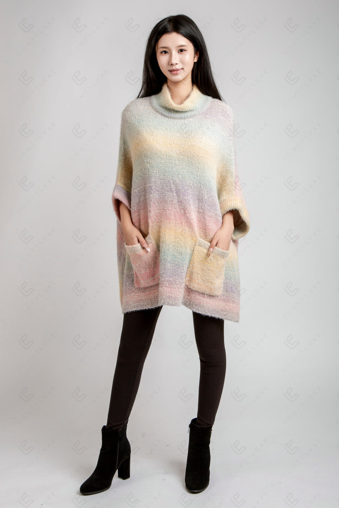 COLOR-BLOCKED &amp; GRADIENT PATTERN SWEATER APPAREL