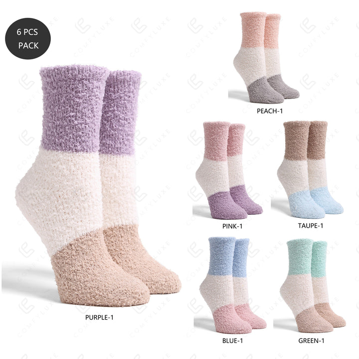 COLOR-BLOCKED PATTERN MINI-CREW SOCKS SOCKS