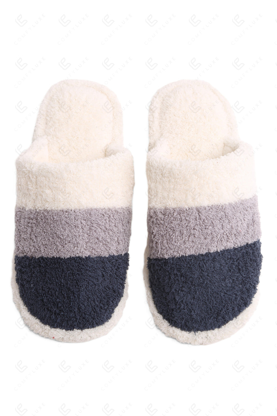 COLOR-BLOCKED PATTERN SLIPPERS NAVY / M/L SLIPPERS/SLIDES