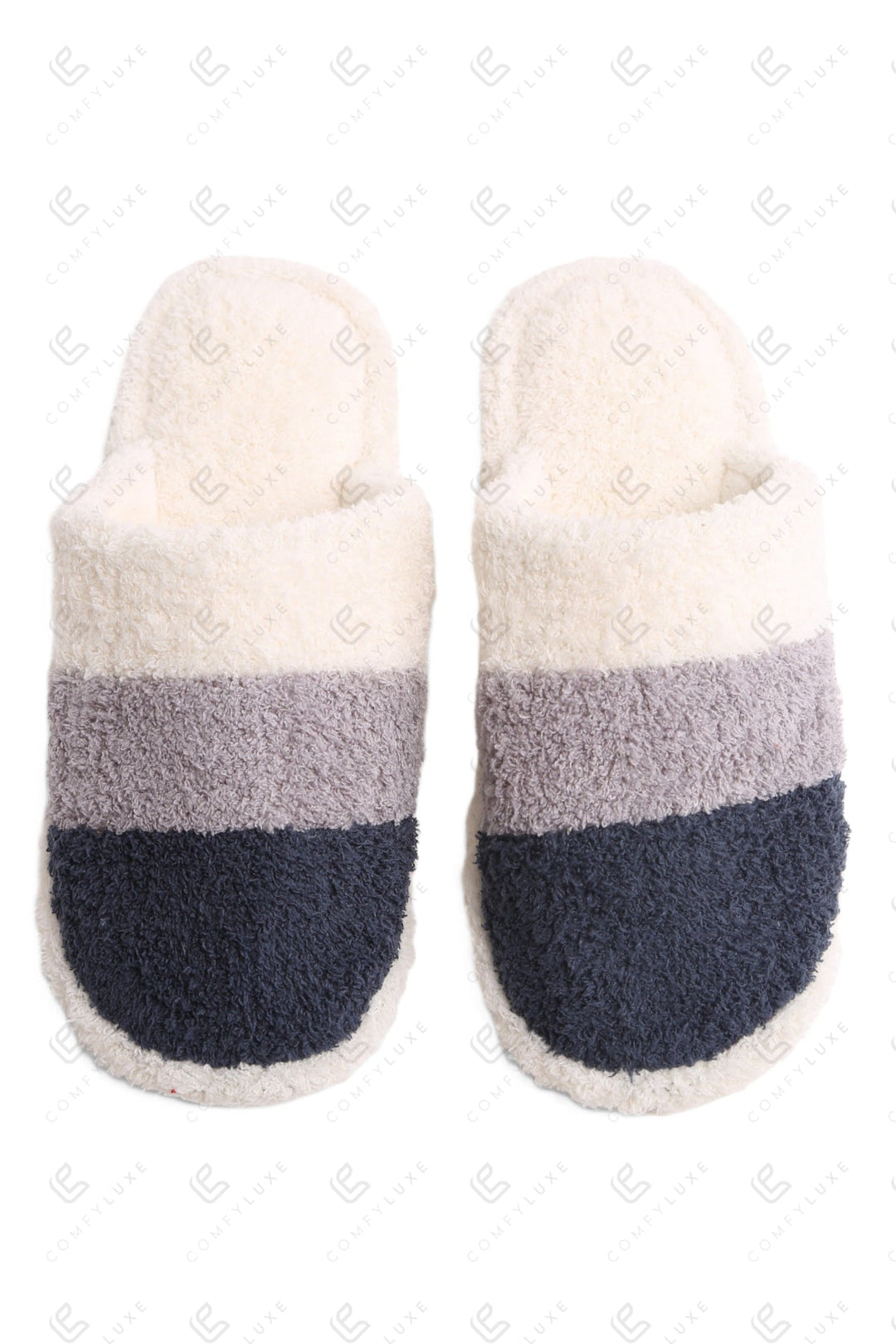COLOR-BLOCKED PATTERN SLIPPERS NAVY / M/L SLIPPERS/SLIDES