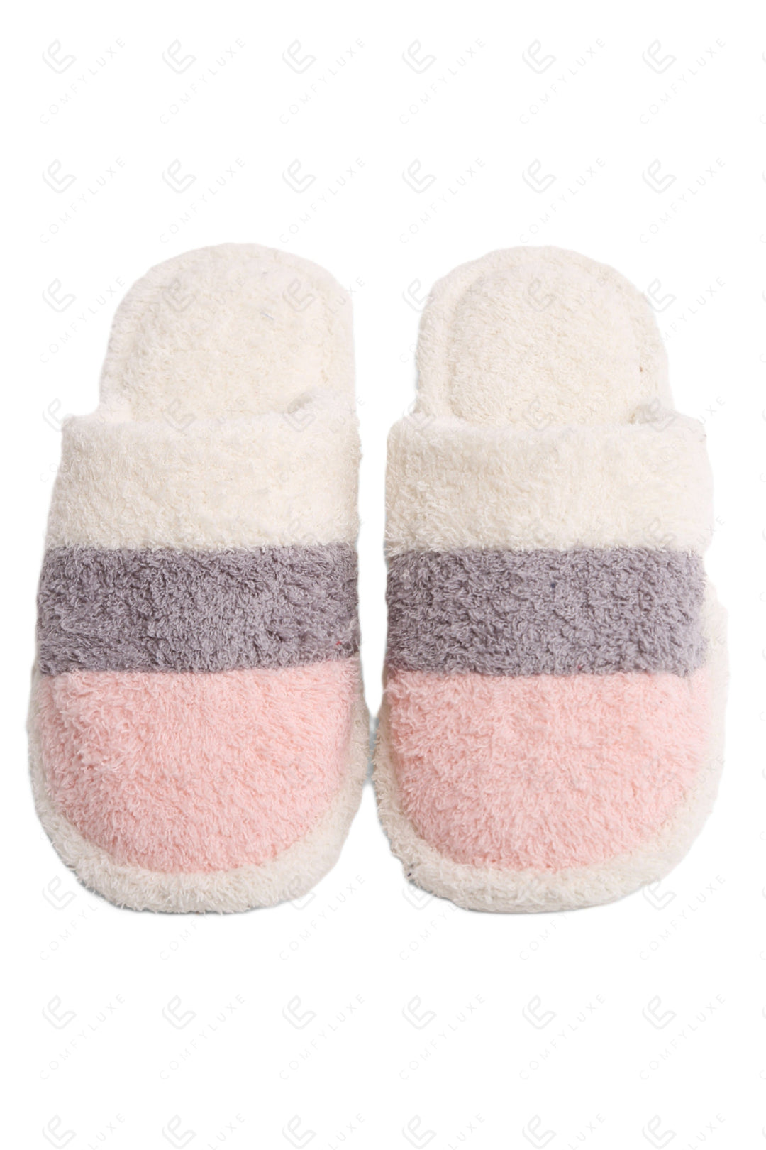 COLOR-BLOCKED PATTERN SLIPPERS PINK / M/L SLIPPERS/SLIDES