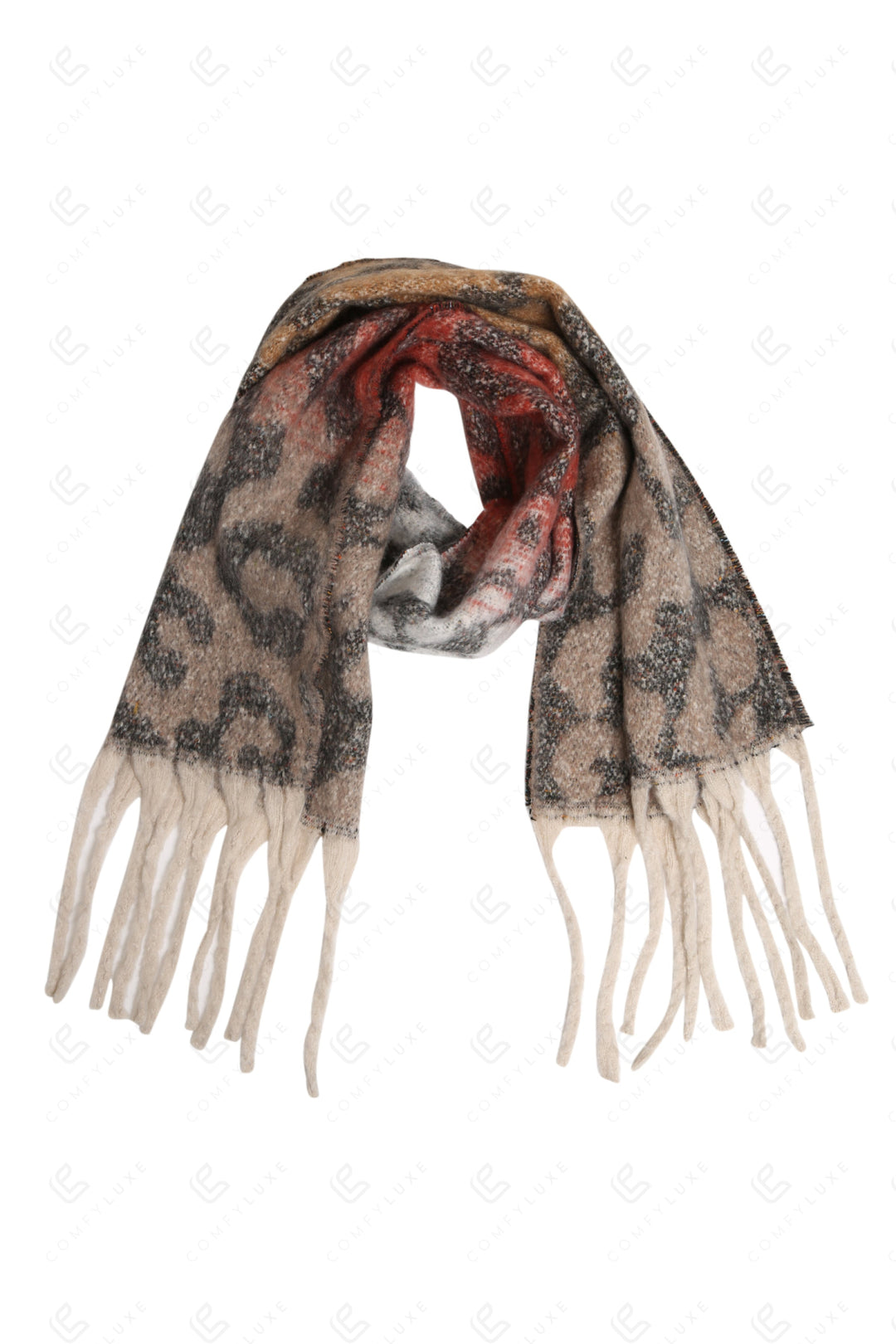 COLOR-GRADIENT LEOPARD PATTERN SCARF SCARVES