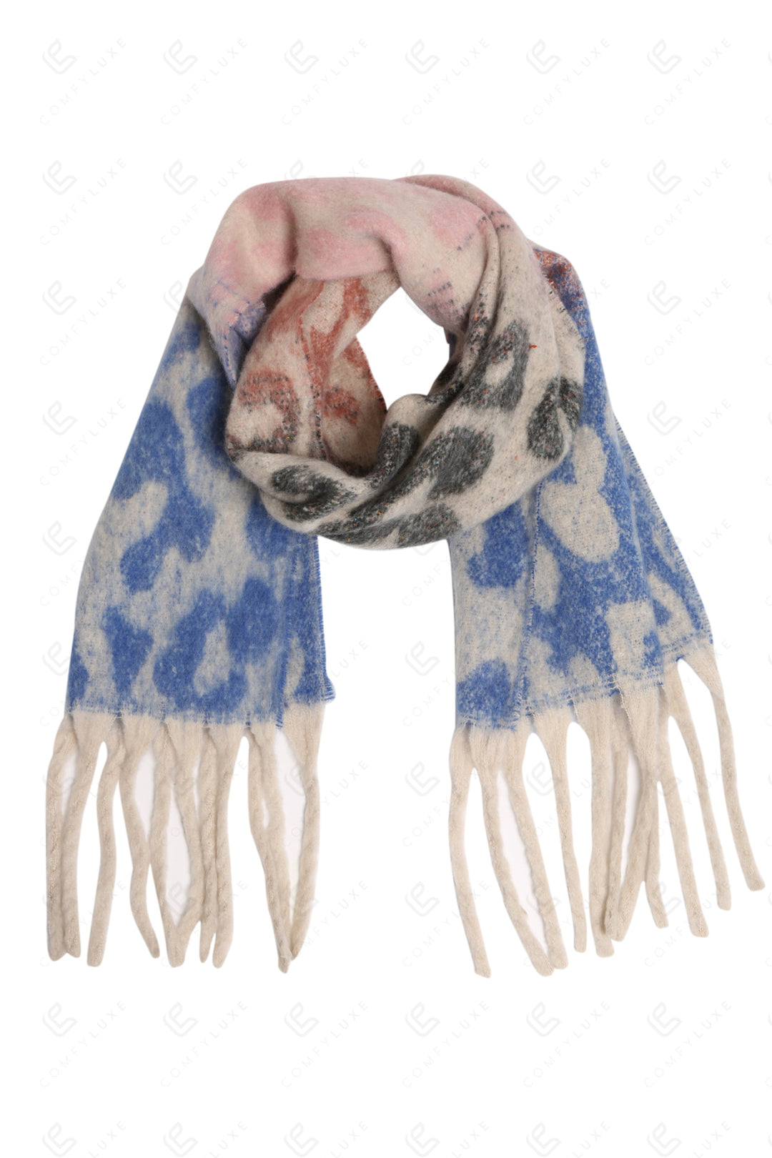 COLOR-GRADIENT LEOPARD PATTERN SCARF SCARVES