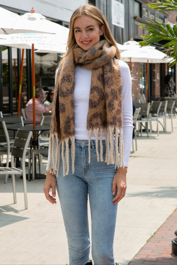 COLOR-GRADIENT LEOPARD PATTERN SCARF SCARVES