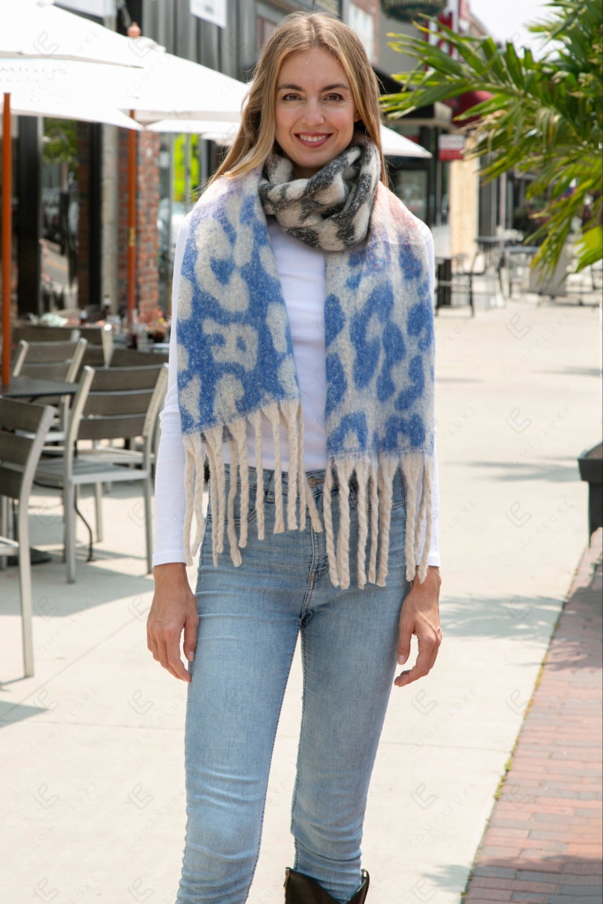 COLOR-GRADIENT LEOPARD PATTERN SCARF SCARVES