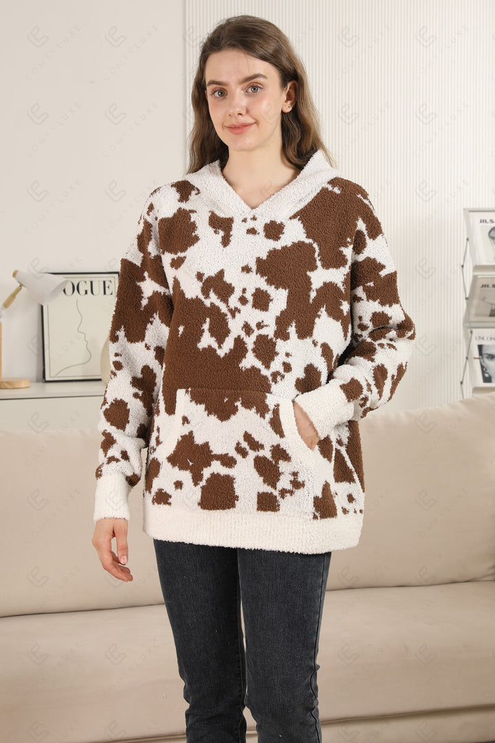 COW PATTERN HOODIE APPAREL