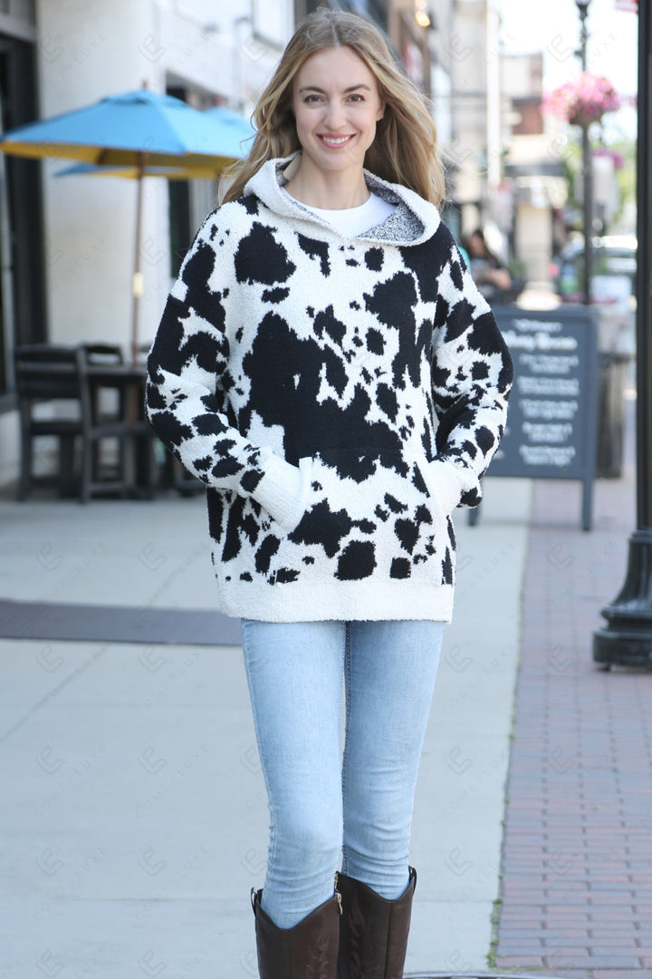COW PATTERN HOODIE APPAREL