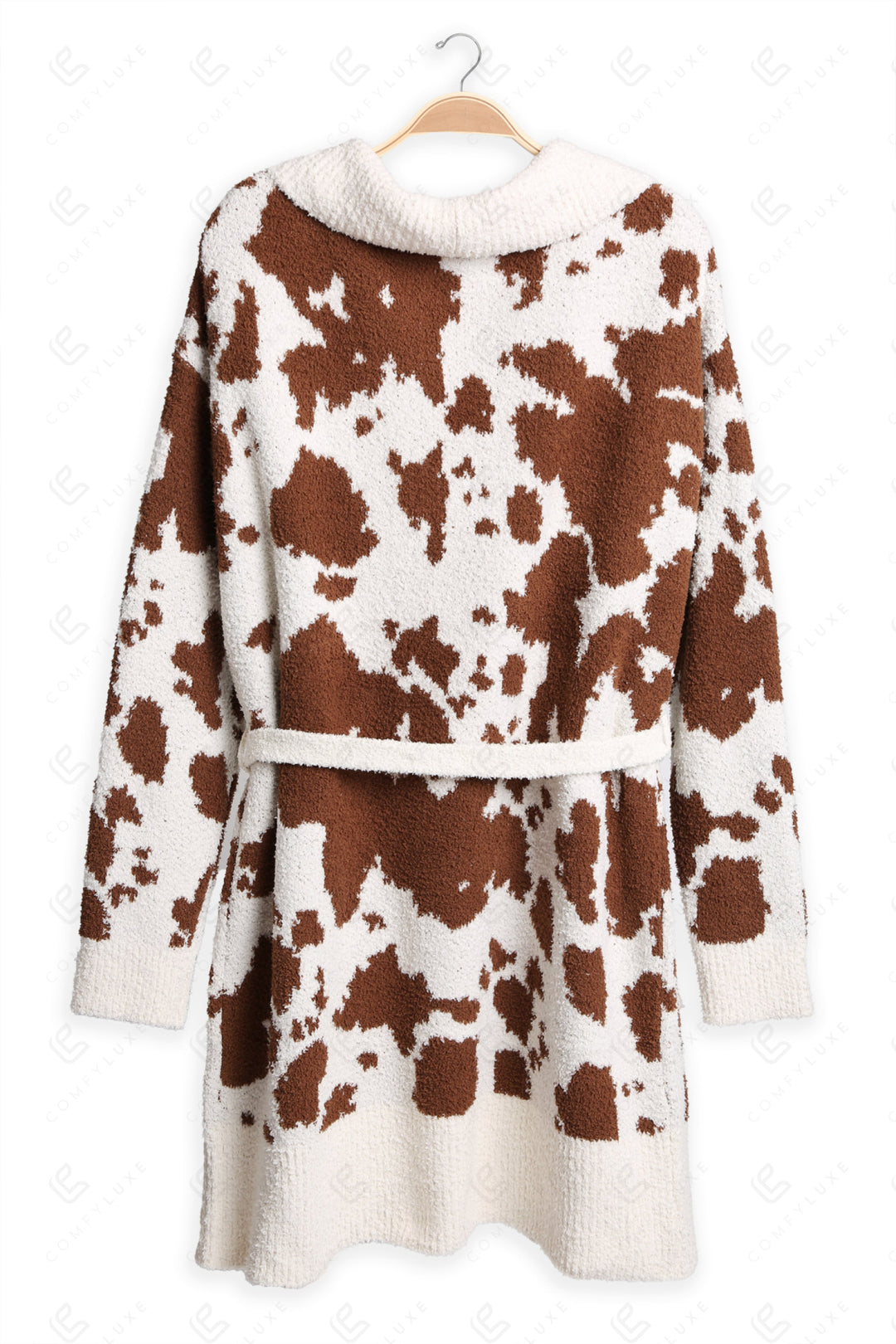 COW PATTERN ROBE COFFEE APPAREL