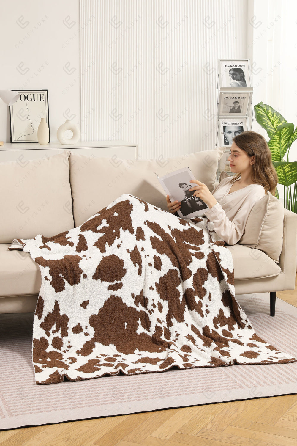 COW PATTERN THROW BLANKET THROW BLANKETS