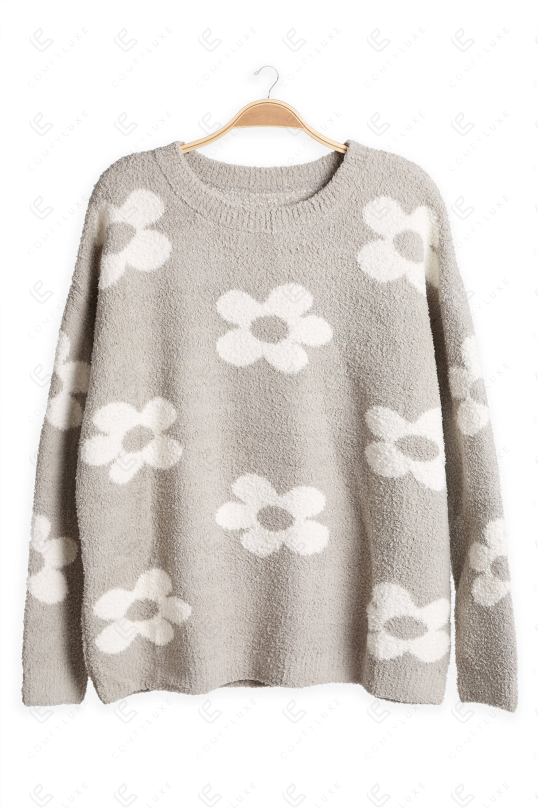 DAISY PATTERN SWEATER GRAY APPAREL