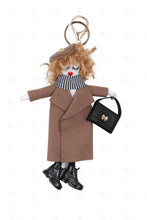 Load image into Gallery viewer, DOLL IN COAT KEYCHAIN/BAG CHARM CAMEL KEYCHAINS
