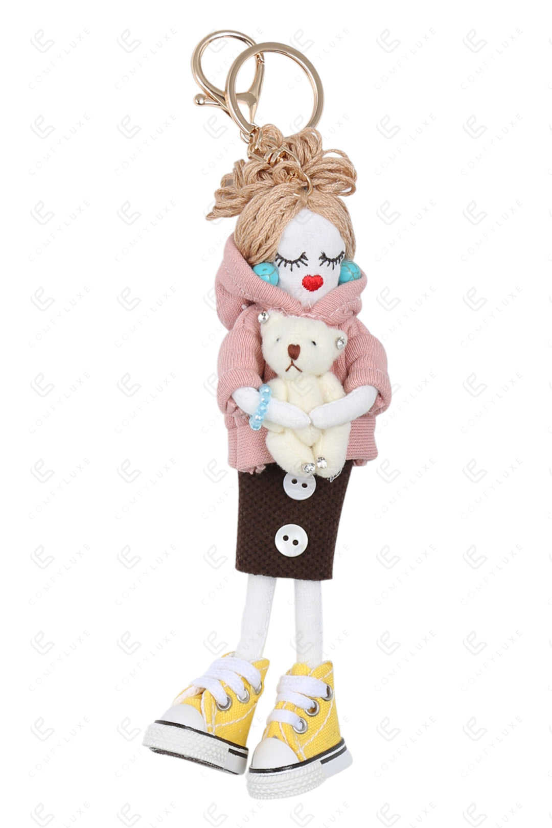 DOLL IN SKIRT KEYCHAIN/BAG CHARM PINK KEYCHAINS