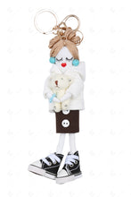 Load image into Gallery viewer, DOLL IN SKIRT KEYCHAIN/BAG CHARM WHITE KEYCHAINS
