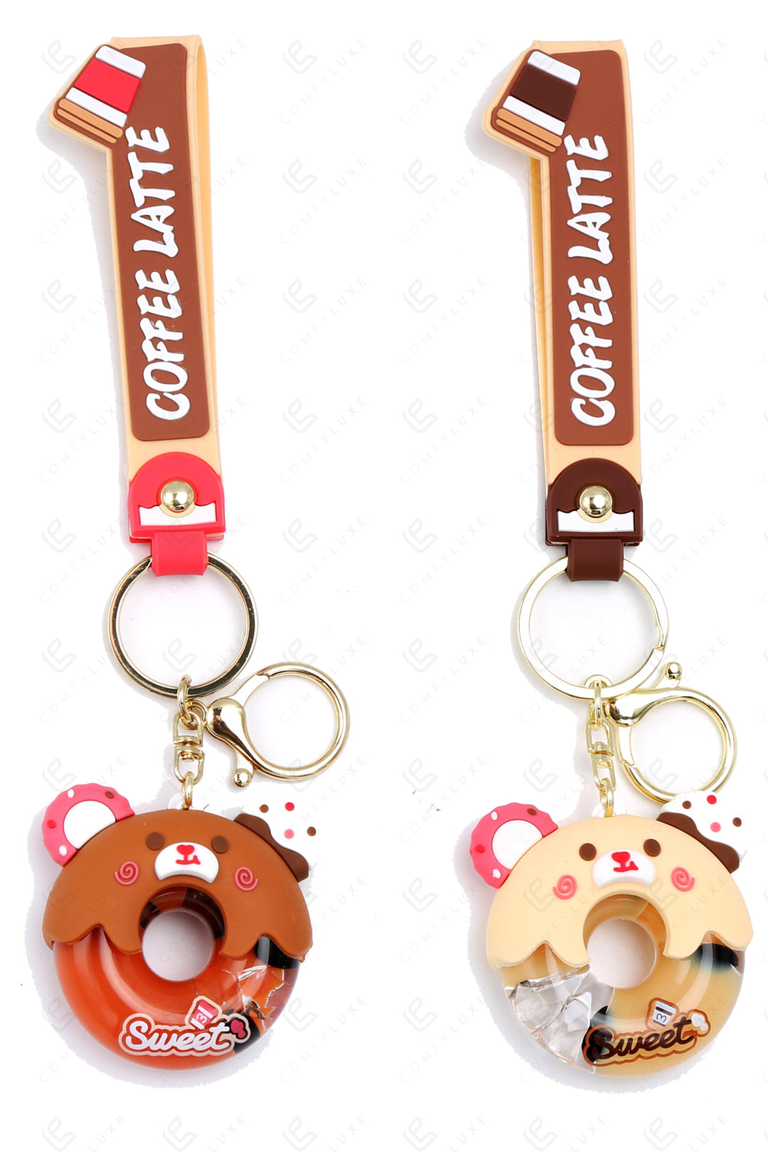 BEAR DONUT KEYCHAIN/BAG CHARM KEYCHAINS