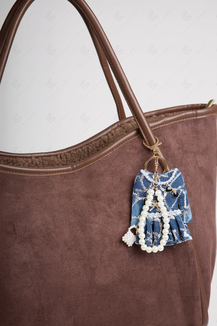 DRESS KEYCHAIN/BAG CHARM BLUE KEYCHAINS
