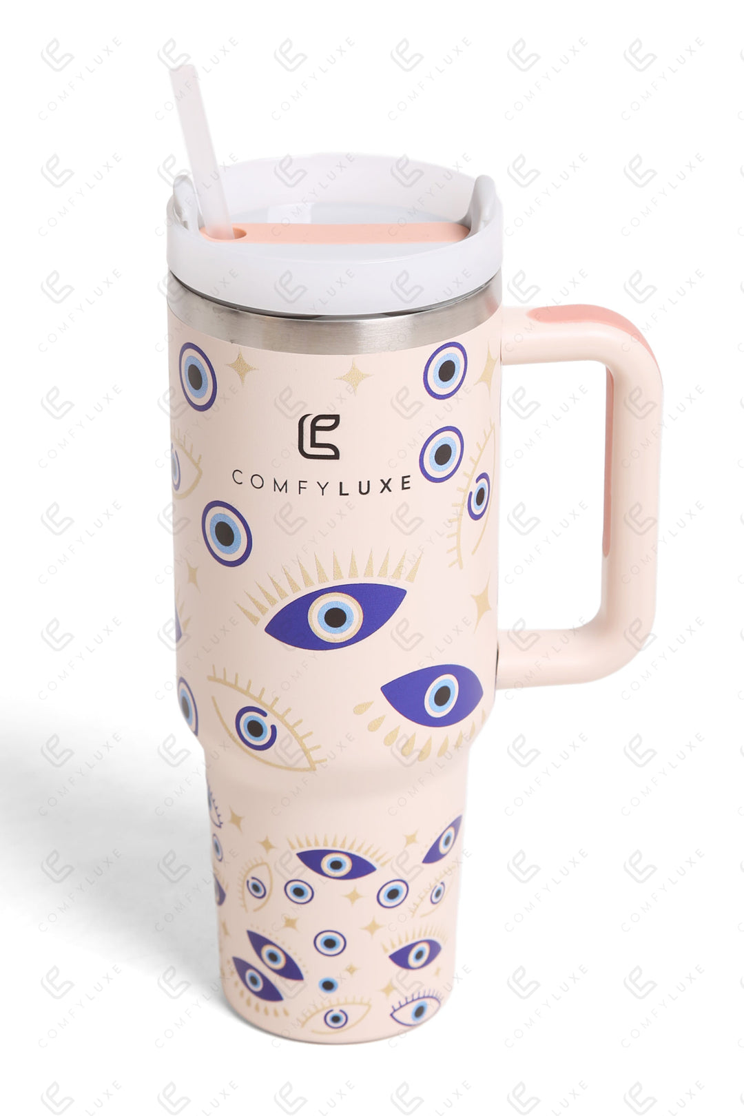 EVIL EYE &amp; STAR PATTERN 40 oz TUMBLER EVIL EYE TUMBLERS