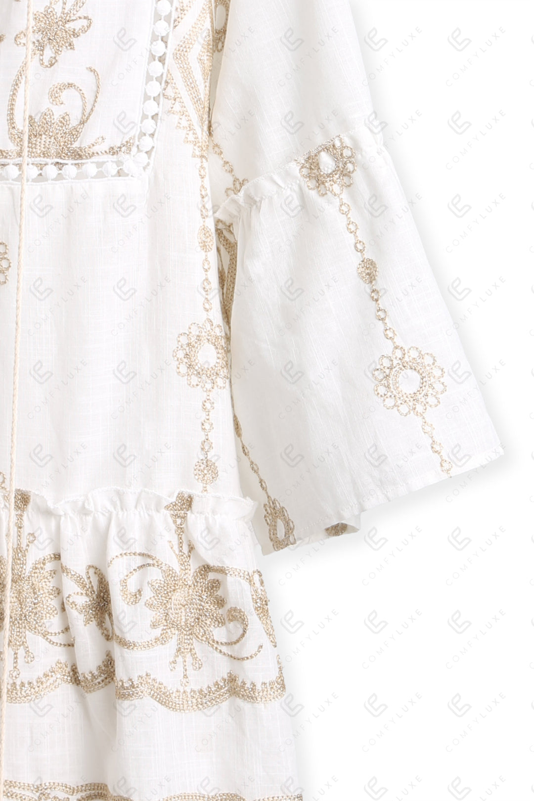 FLORAL PATTERN COVER UP DRESS WHITE APPAREL
